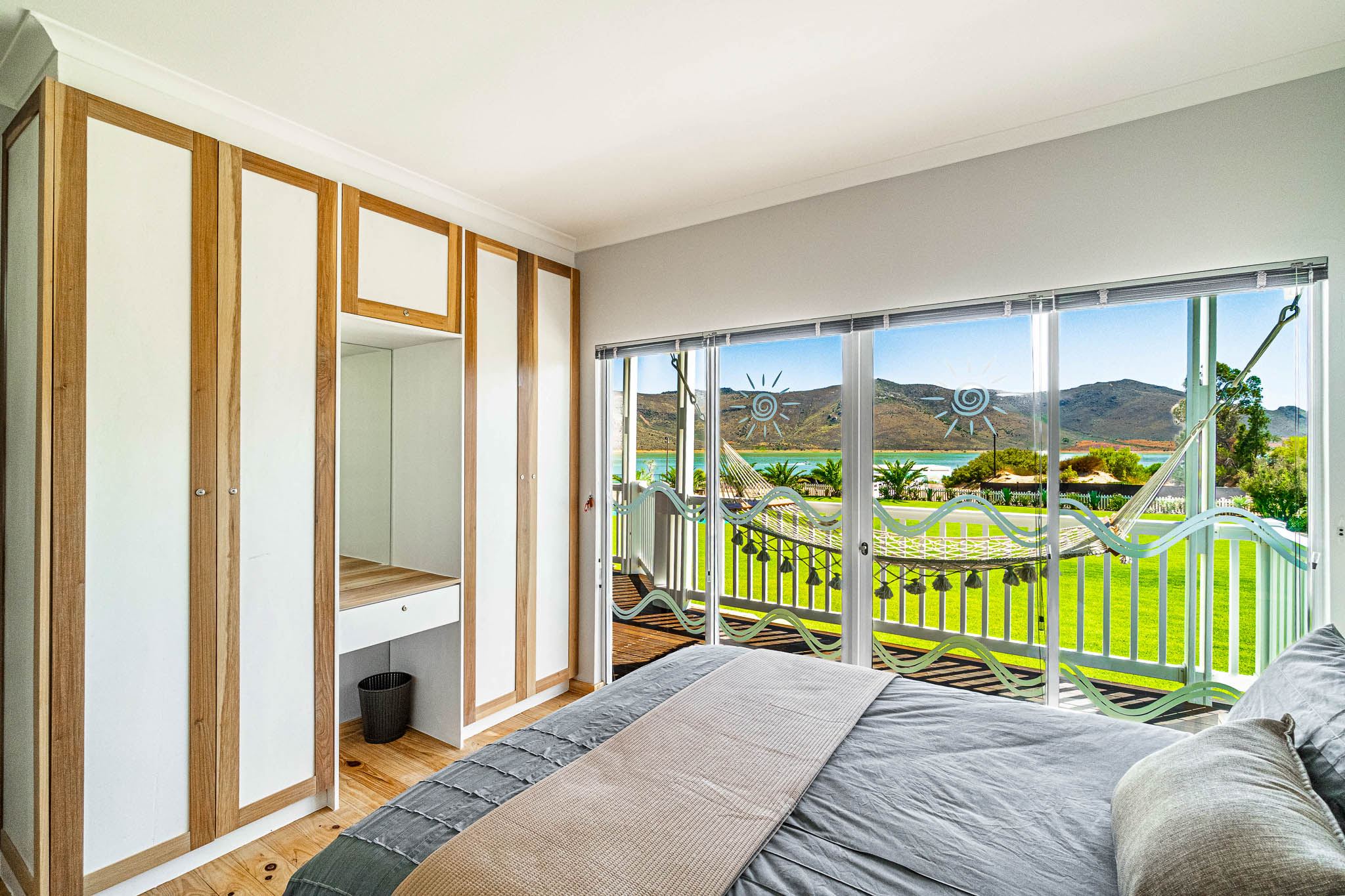 Bedroom with dam view